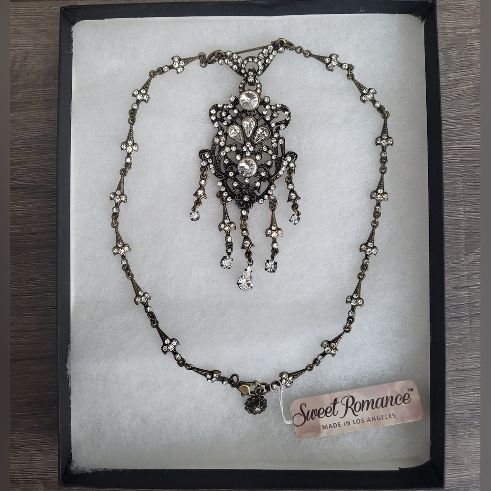 Marie Antoinette Victorian lavaliere Vintage Wedding Bridal Necklace Brooch